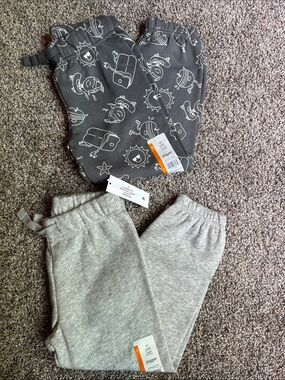 wonder nation Gray Cartoon Food & Light Gray Jogger Pants